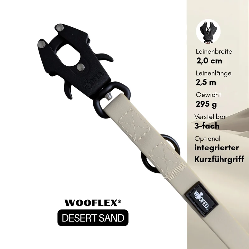 Führleine WOOFLEX® Tactical verstellbar Desert Sand