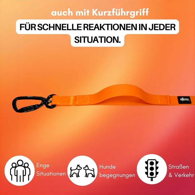 multifunktionale Schleppleine WOOFLEX® Sunset Orange