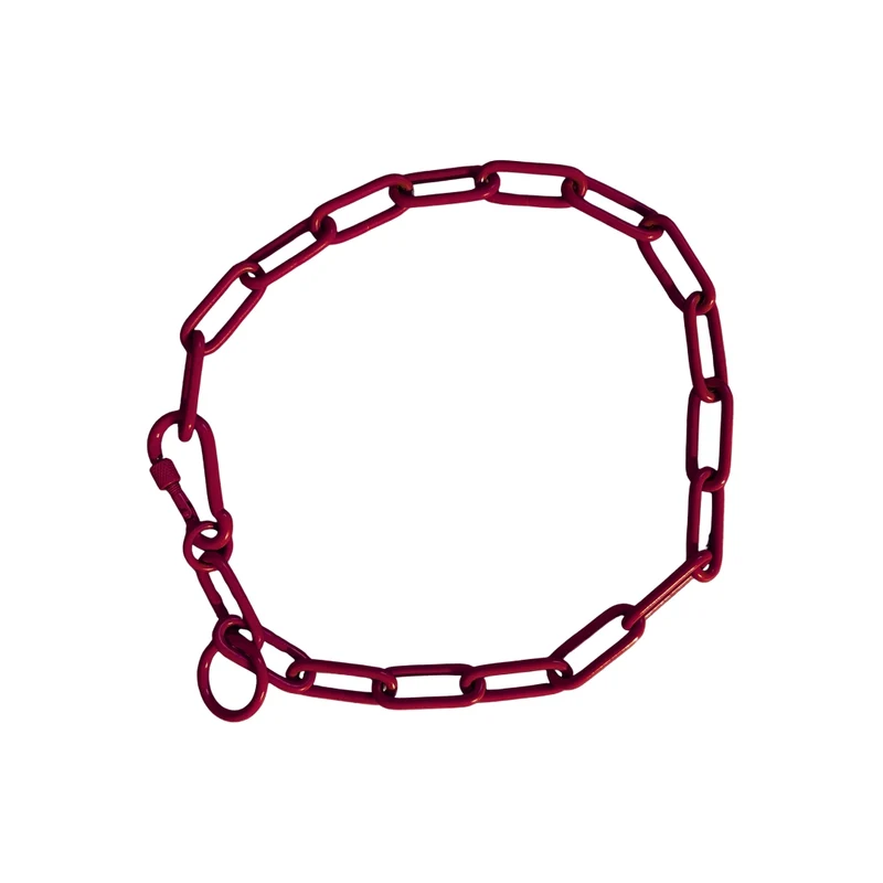 Woofchain Kettenhalsband aus Edelstahl Bordeaux