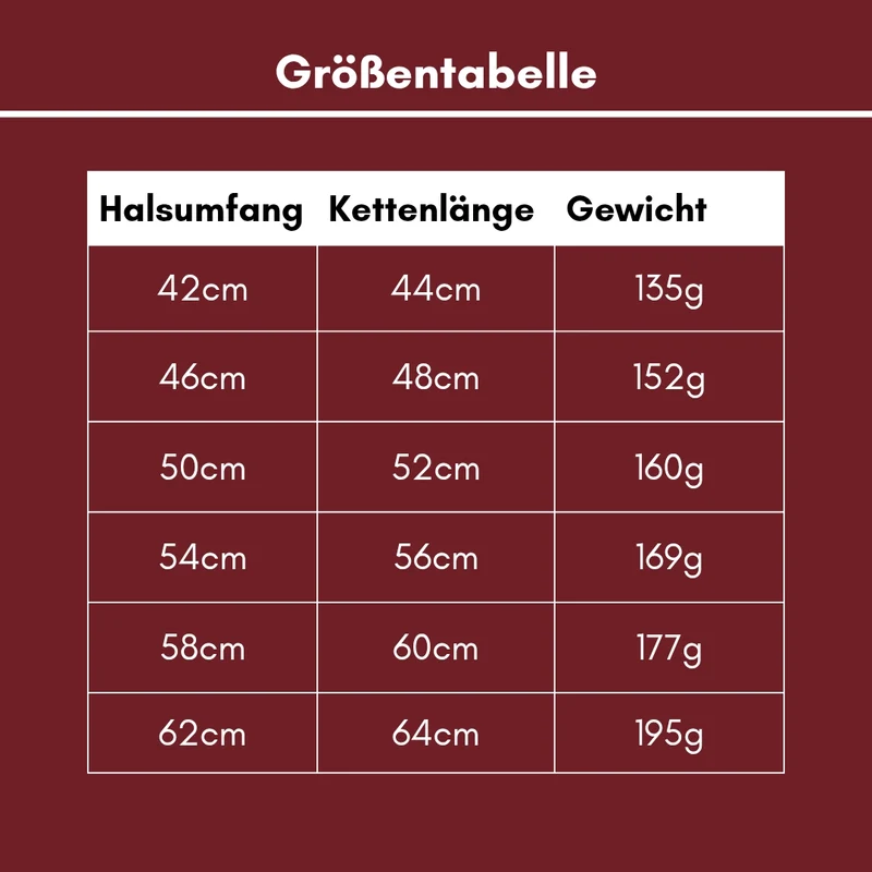 Woofchain Kettenhalsband aus Edelstahl Bordeaux