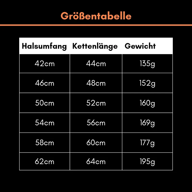 Woofchain Kettenhalsband aus Edelstahl Orange