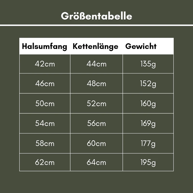 Woofchain Kettenhalsband aus Edelstahl Olive