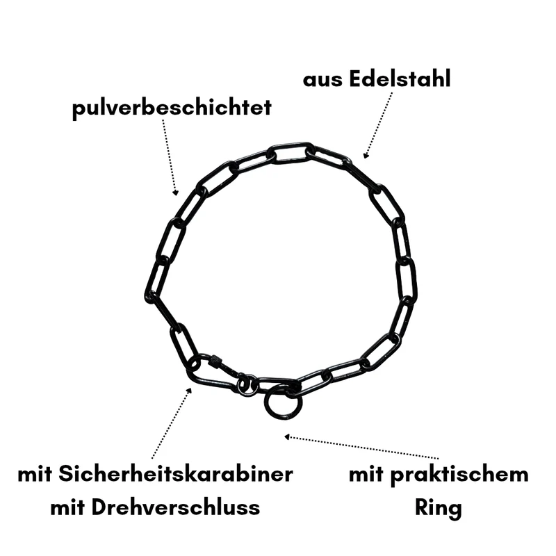 Woofchain Kettenhalsband aus Edelstahl Black