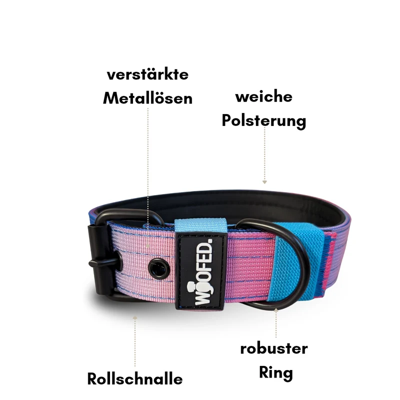 Nylon Classic Halsband Pink Blue Sky