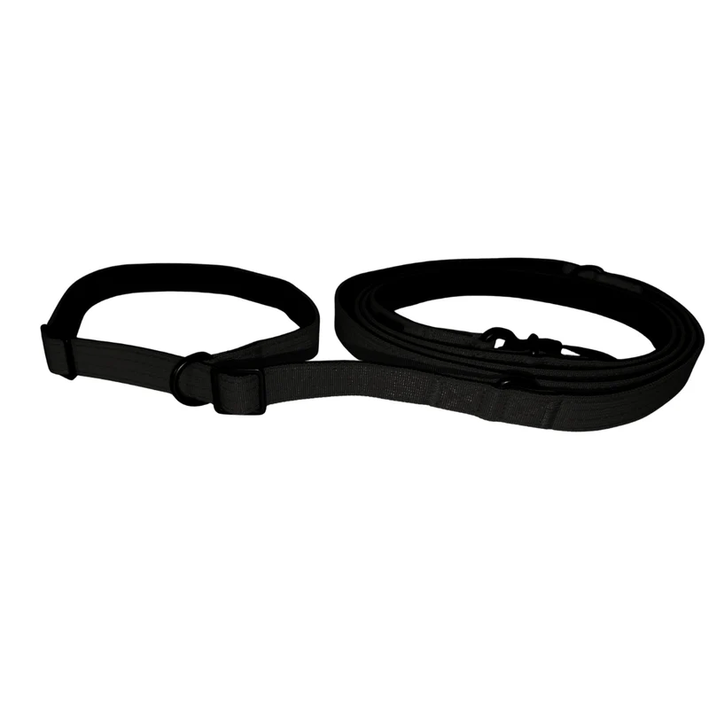 Nylon Retrieverleine verstellbar Deep Black