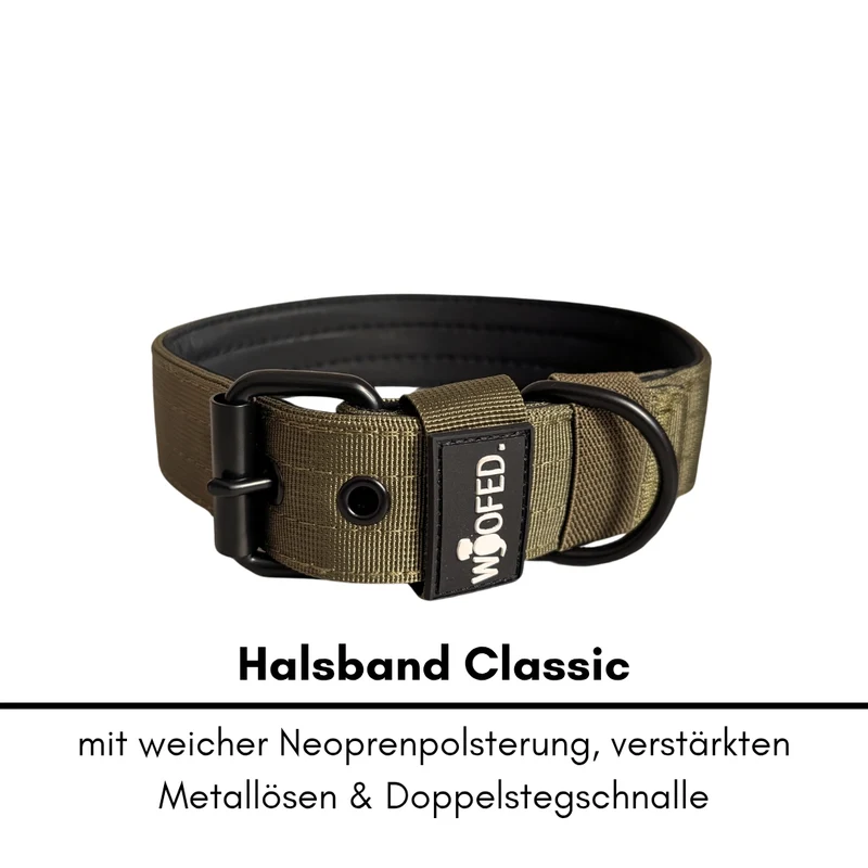 Nylon Classic Halsband Military Olive