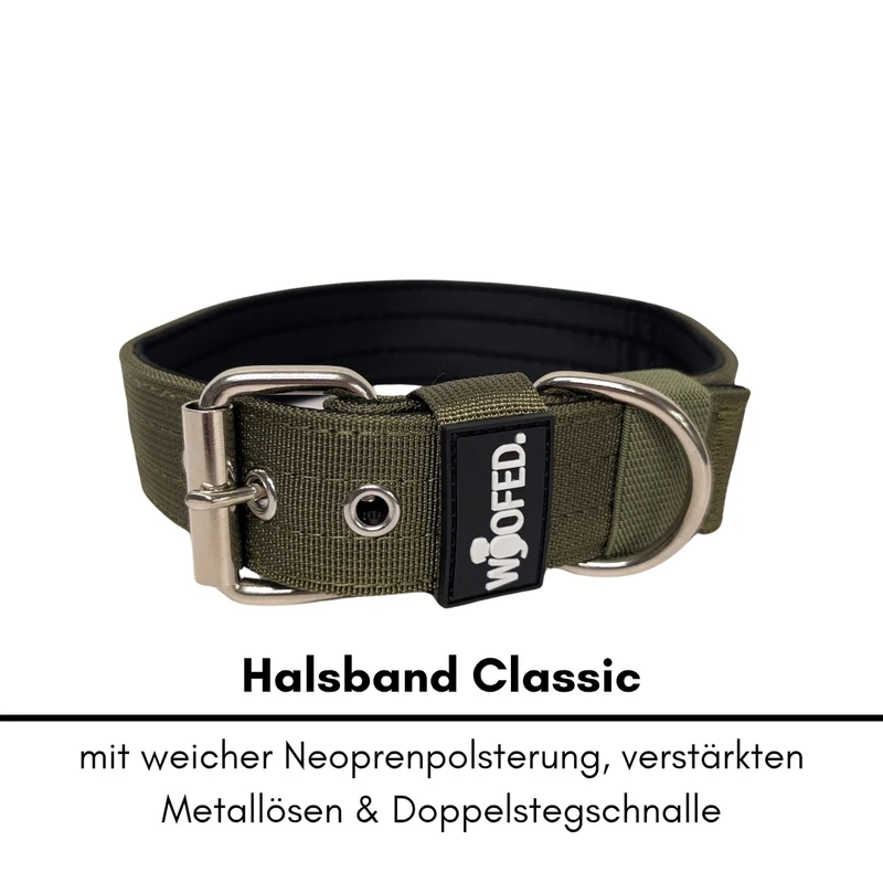 Nylon Classic Halsband Military Olive