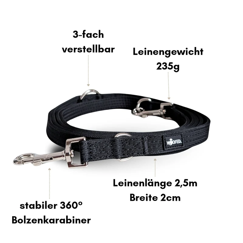 Nylon Classic Führleine Deep Black