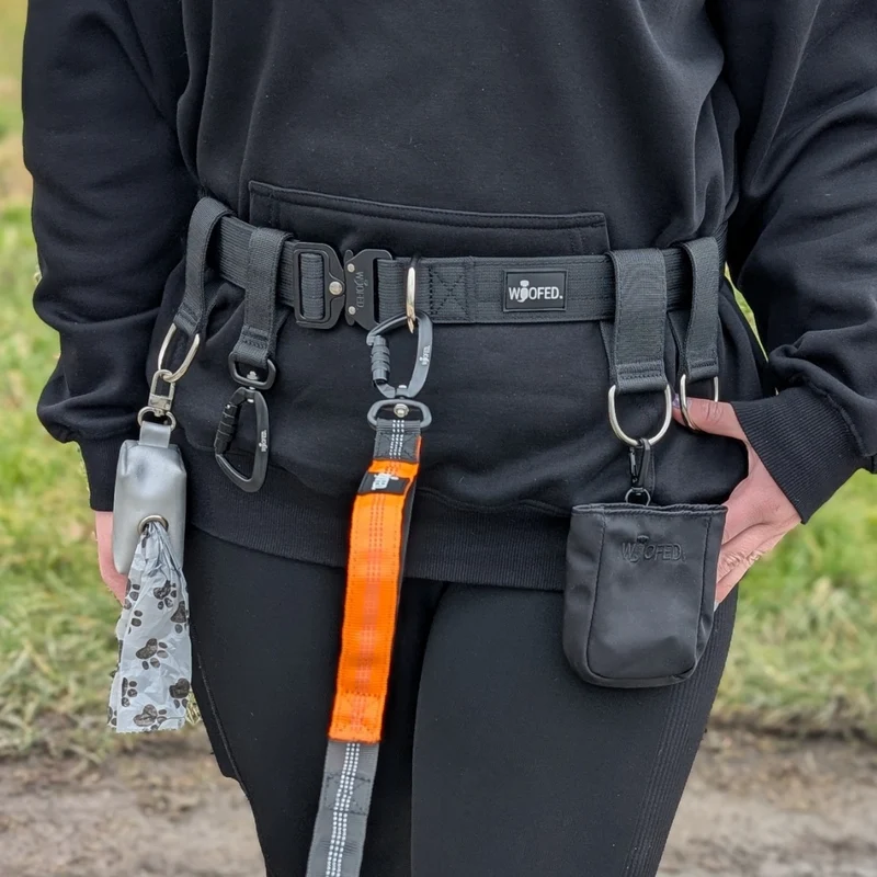 Gassigürtel Deep Black - verstellbar mit taktischer Schnalle - ultraleicht