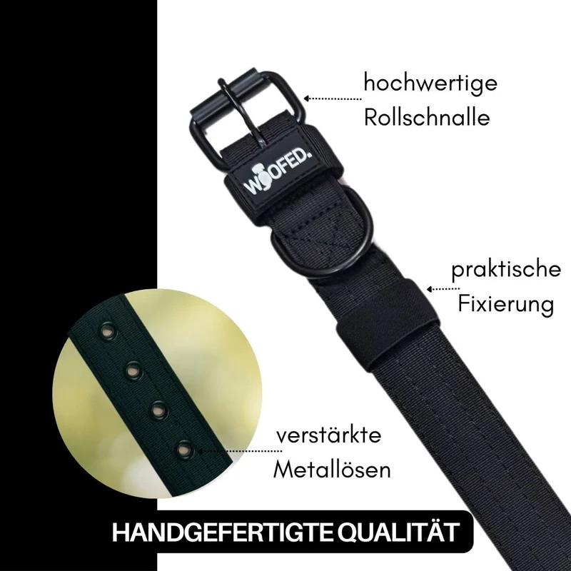 Nylon Classic Halsband Deep Black