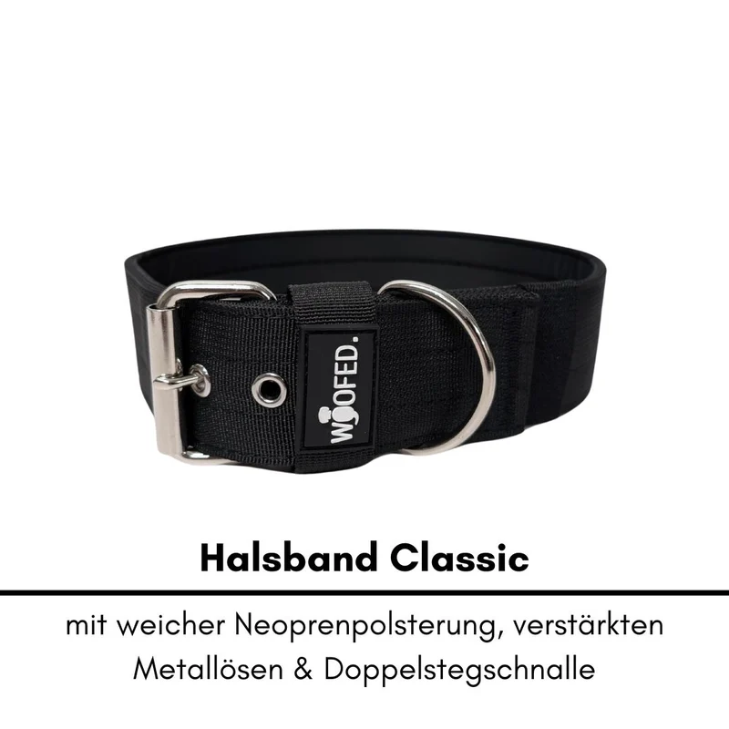 Nylon Classic Halsband Deep Black