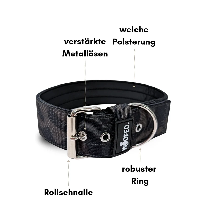 Nylon Classic Halsband Black Camo