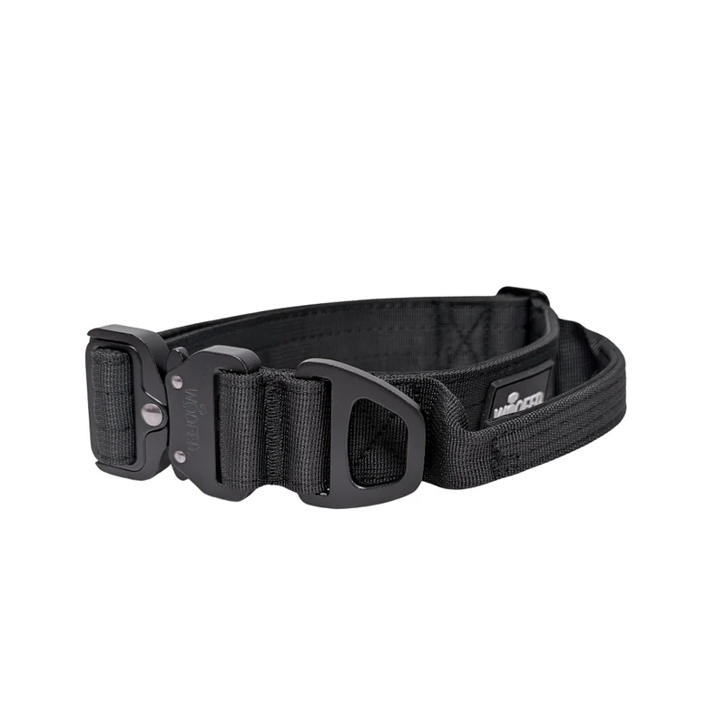 Nylon Tactical Halsband mit Griff Deep Black - ultraleicht