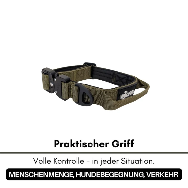 Nylon Tactical Halsband für kleine Hunde Military Olive