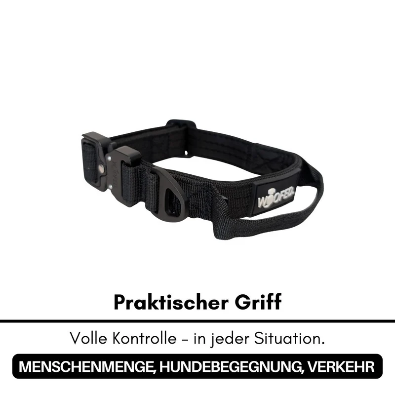 Nylon Tactical Halsband für kleine Hunde Deep Black