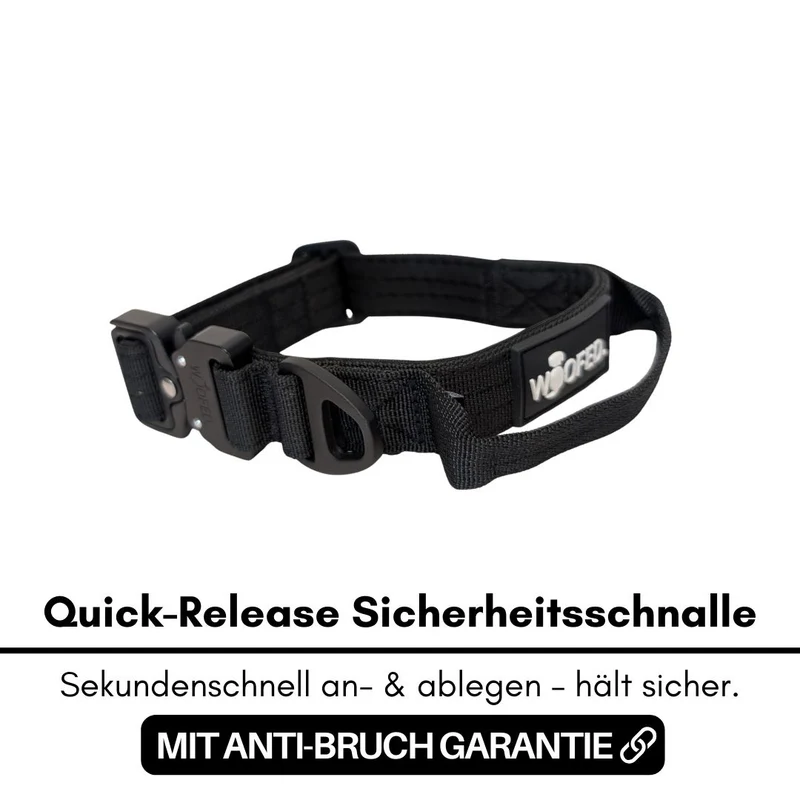 Nylon Tactical Halsband für kleine Hunde Deep Black