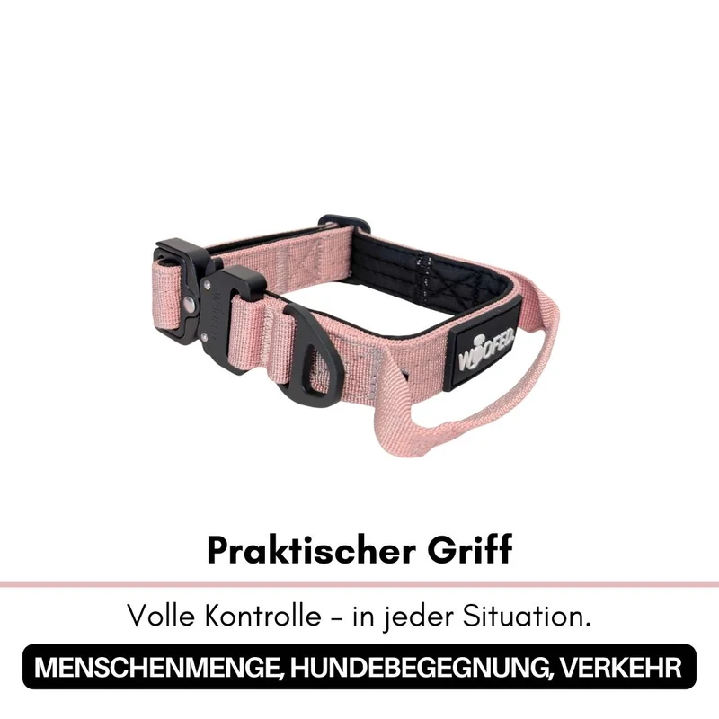 Nylon Tactical Halsband für kleine Hunde Dusty Rose