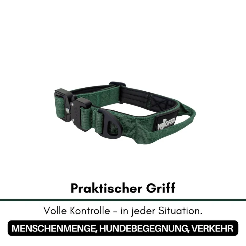 Nylon Tactical Halsband für kleine Hunde Dark Green