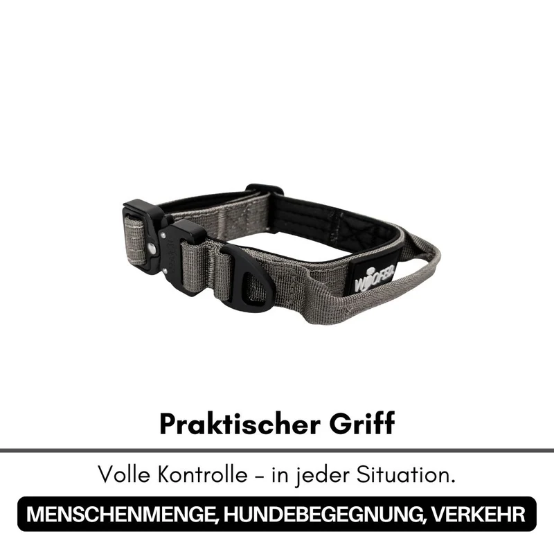 Nylon Tactical Halsband für kleine Hunde Anthracite