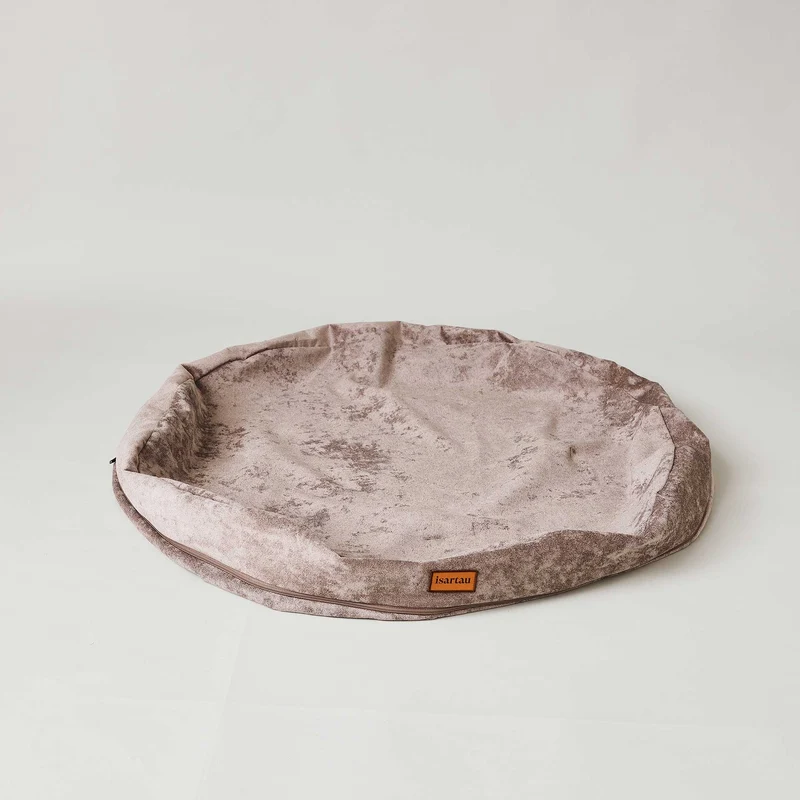 Wechselbezug für Bagelbettchen rund, Velours TAUPE