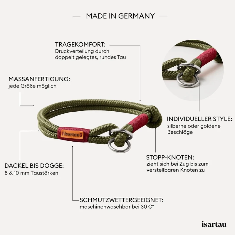 Zugstopp-Halsband Olive Grove BURGUNDER