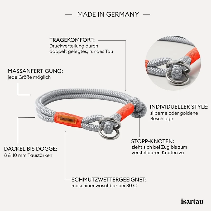 Zugstopp-Halsband Pebble Stone NEONORANGE