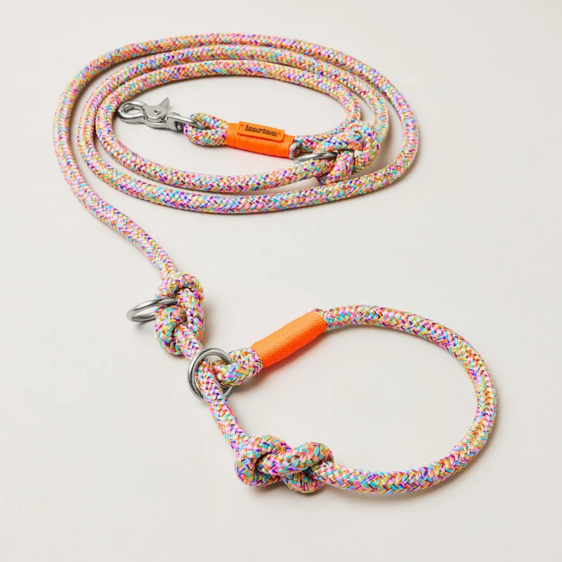 Tau-Retrieverleine Easy Summer NEONORANGE, 190 cm (integrierte Halsung)