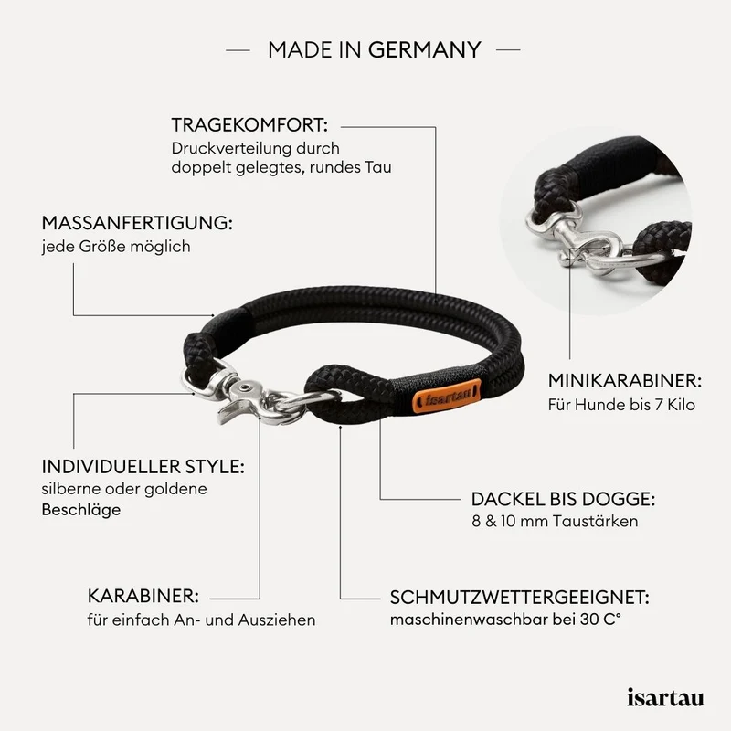 Festes Halsband Black Mamba SCHWARZ