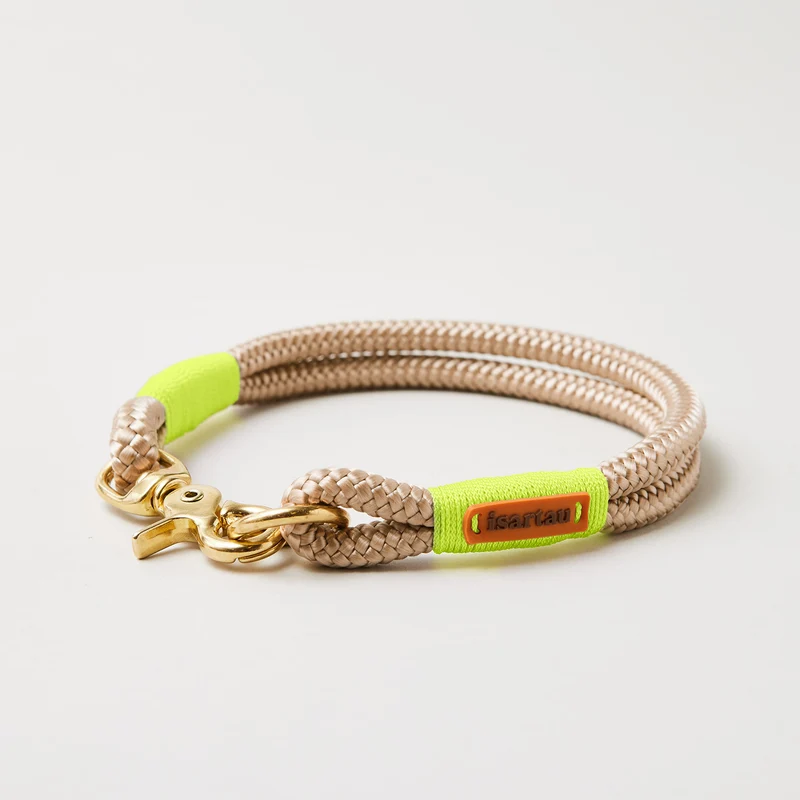 Festes Halsband Wood Owl NEONGELB