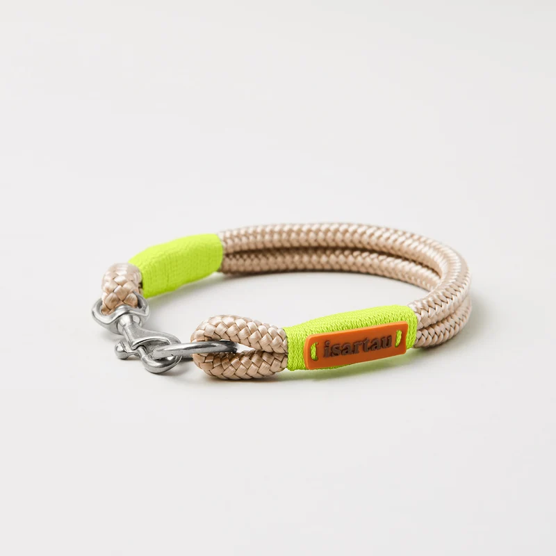 Festes Halsband Wood Owl NEONGELB