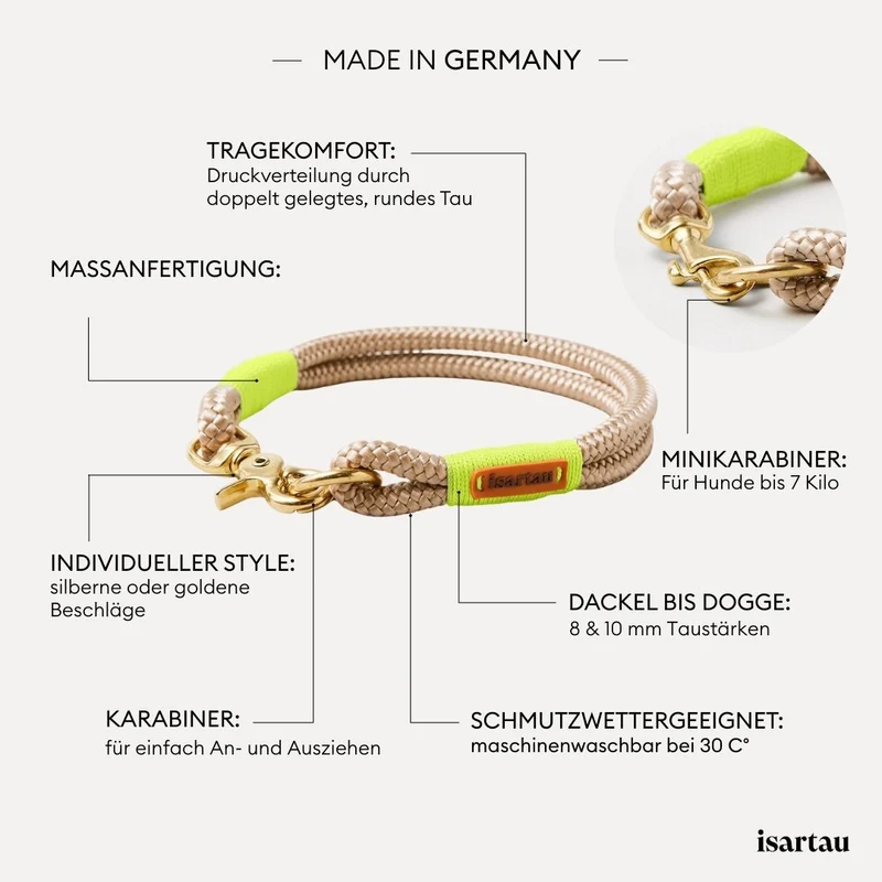 Festes Halsband Wood Owl NEONGELB