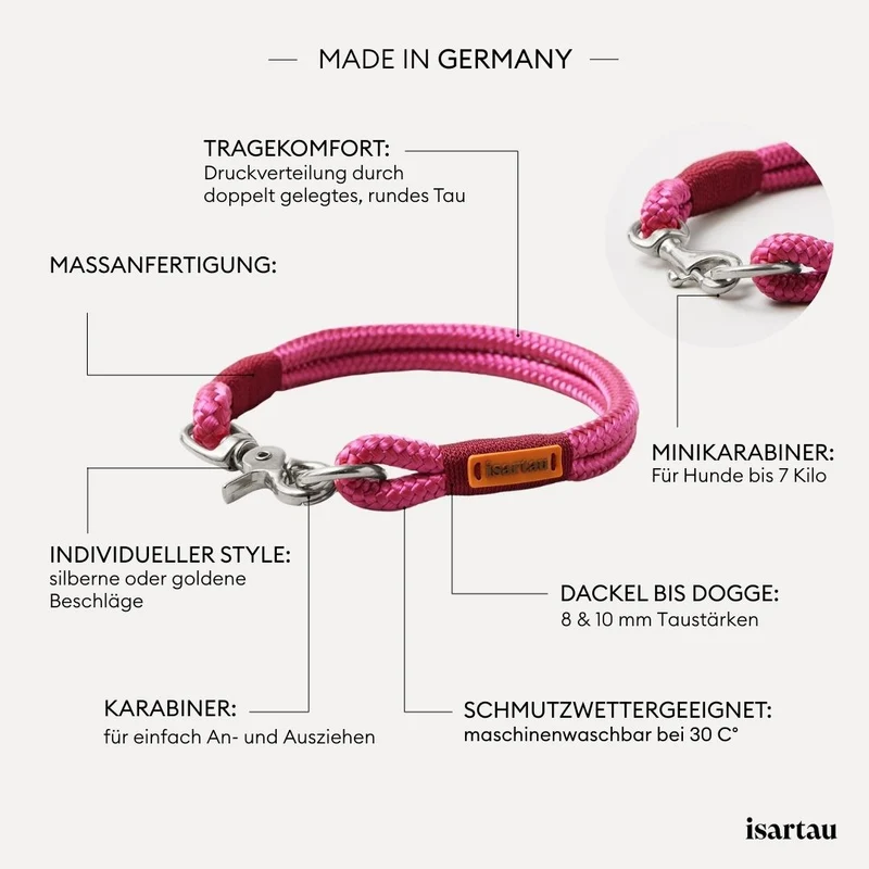 Festes Halsband Viva Magenta BURGUNDER