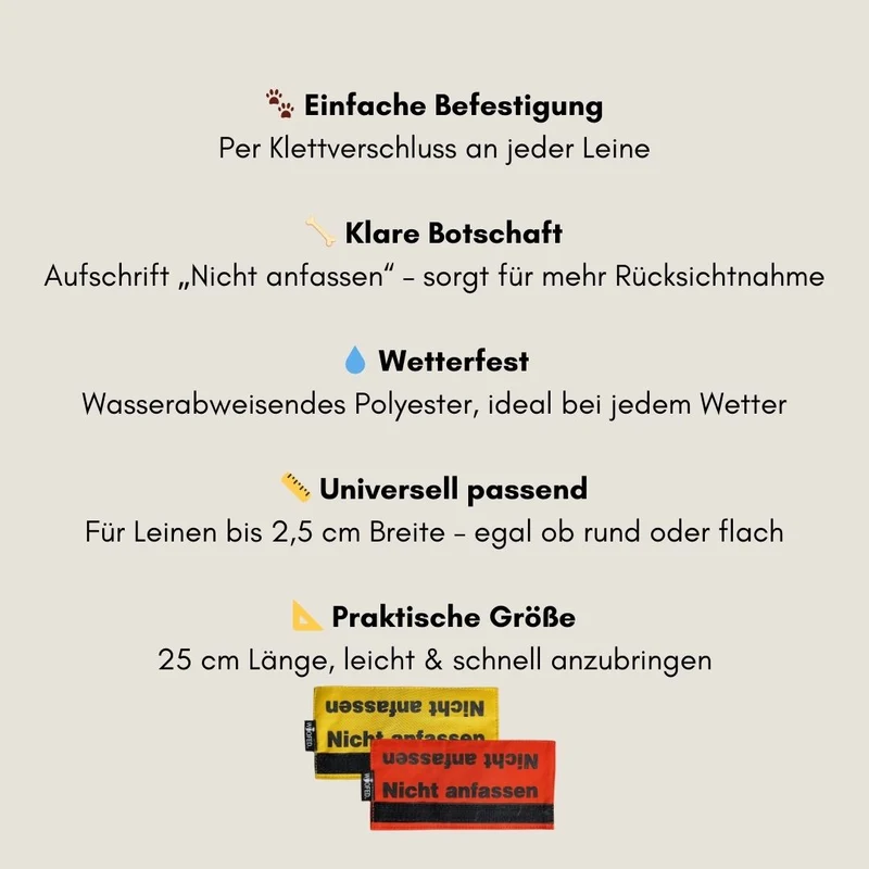 Leinen Banderole "Nicht anfassen"