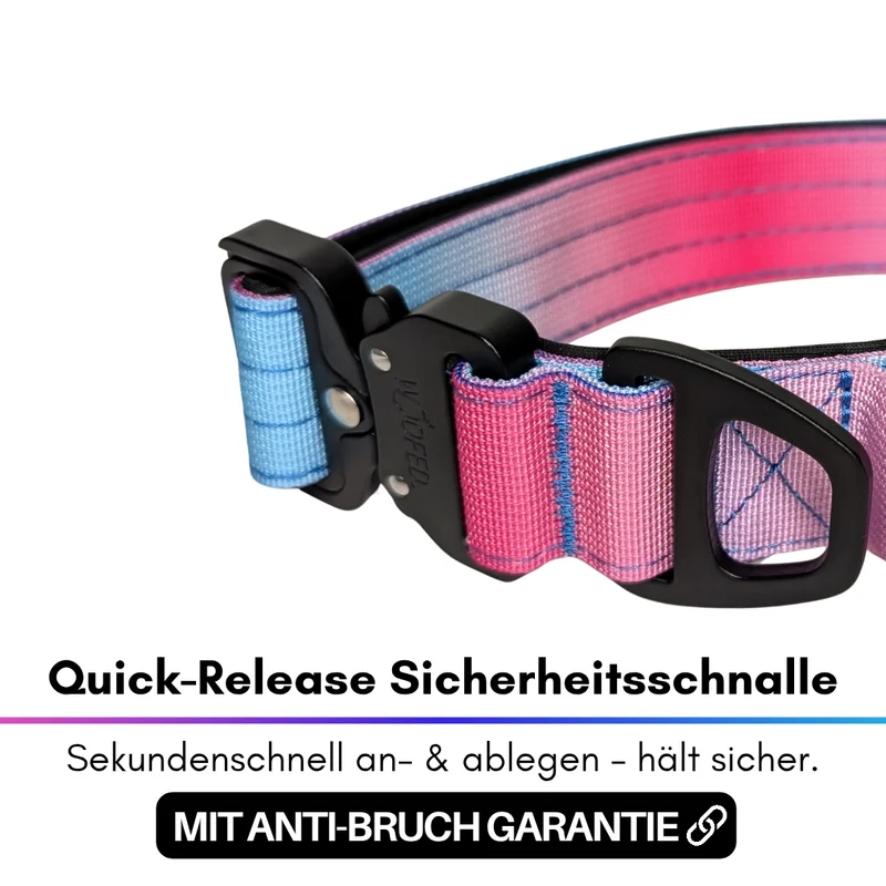 Nylon Tactical Halsband Pink Blue Sky - ultraleicht