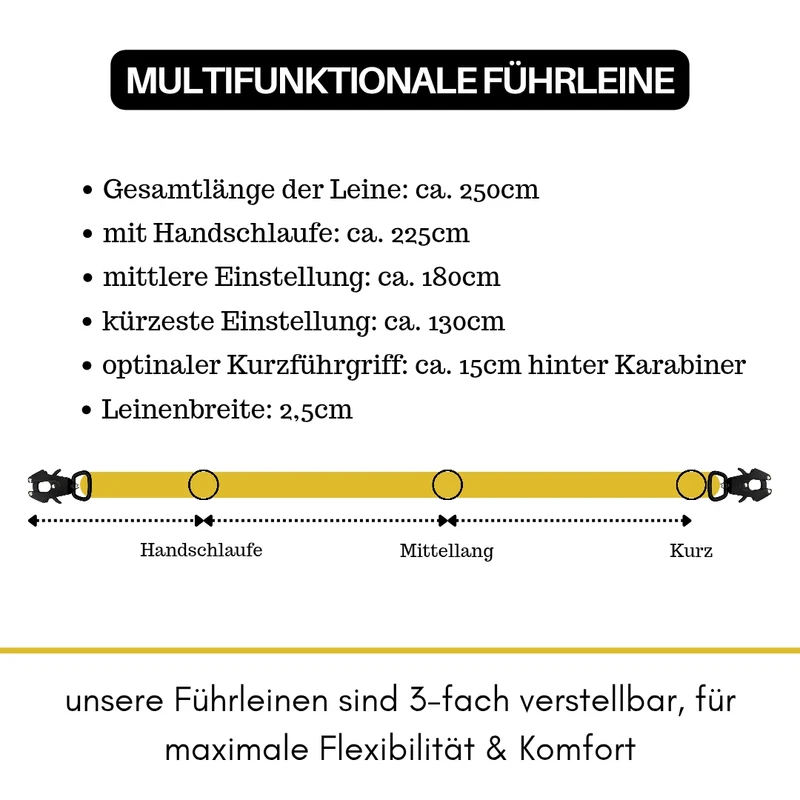 Nylon Tactical Führleine Sunset Yellow