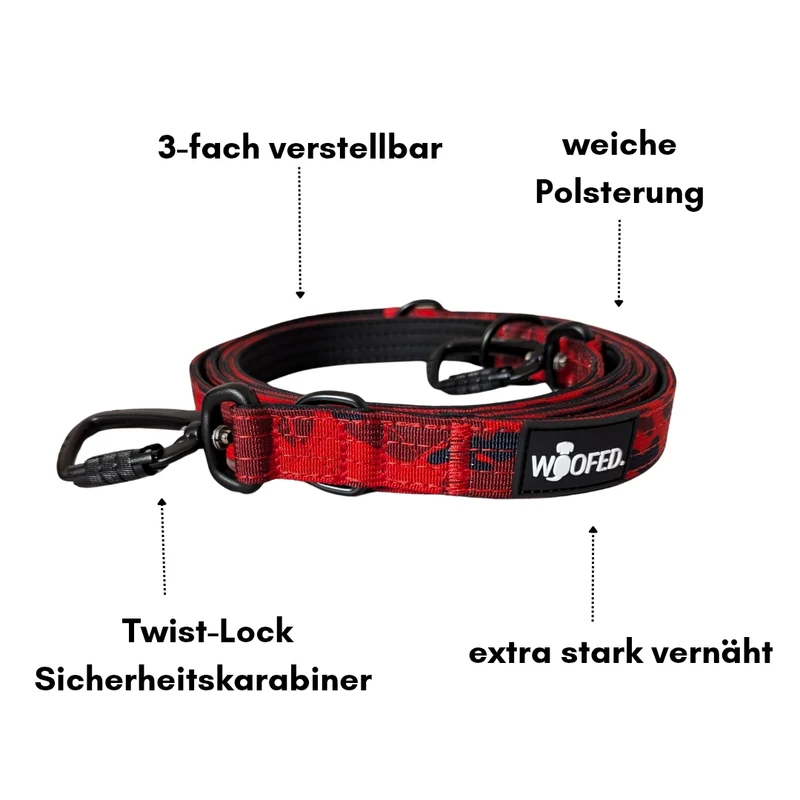 Nylon Führleine Pro Red Camo