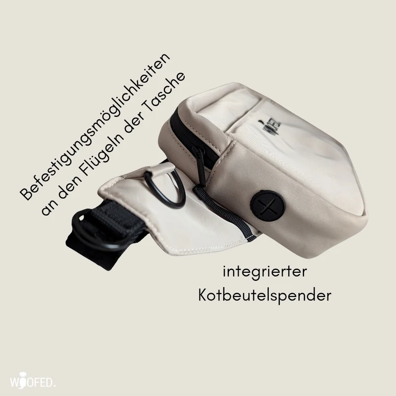 Multifunktionale Gassitasche - 2 in 1 Bauchtasche & Schultertasche Beige