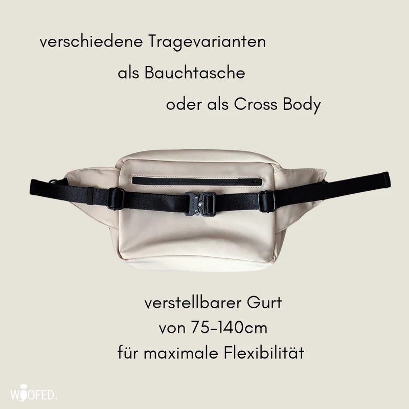 Multifunktionale Gassitasche - 2 in 1 Bauchtasche & Schultertasche Beige