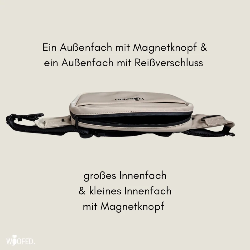 Multifunktionale Gassitasche - 2 in 1 Bauchtasche & Schultertasche Beige