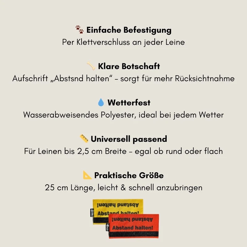 Leinen Banderole "Abstand halten"