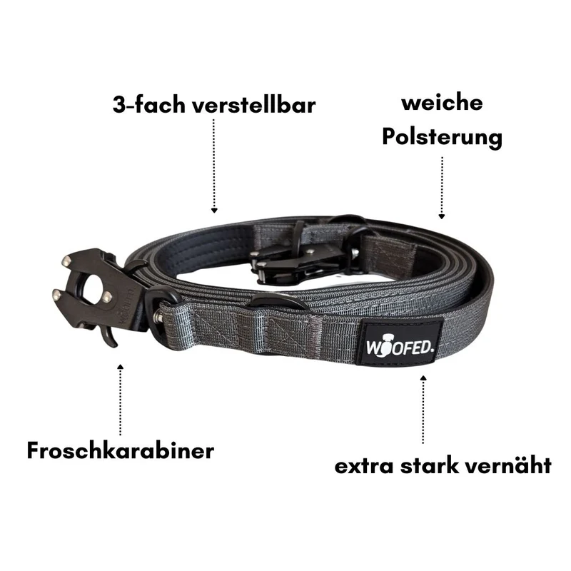 Nylon Tactical Führleine Anthracite