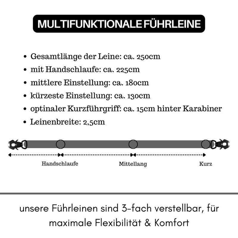 Nylon Tactical Führleine Anthracite