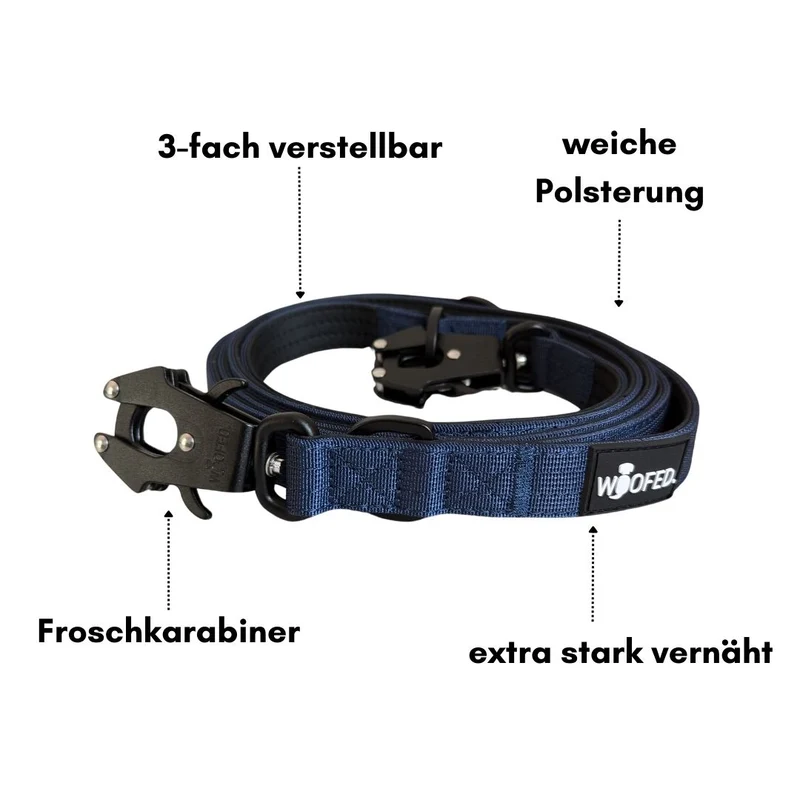 Nylon Tactical Führleine Midnight Blue