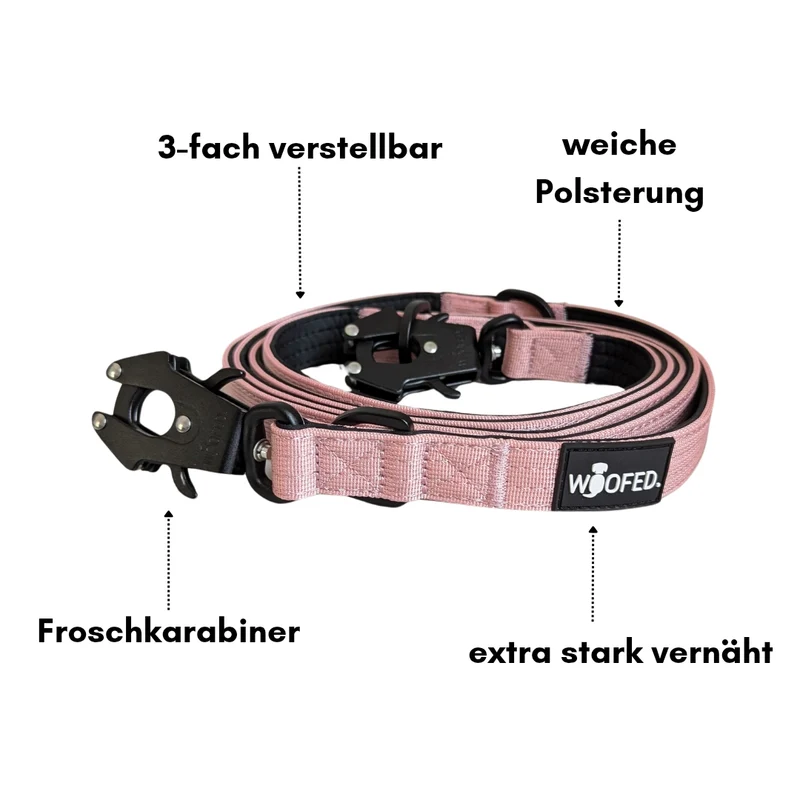 Nylon Tactical Führleine Dusty Rose