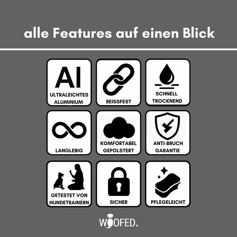 Nylon Tactical Halsband mit Griff Anthracite - ultraleicht