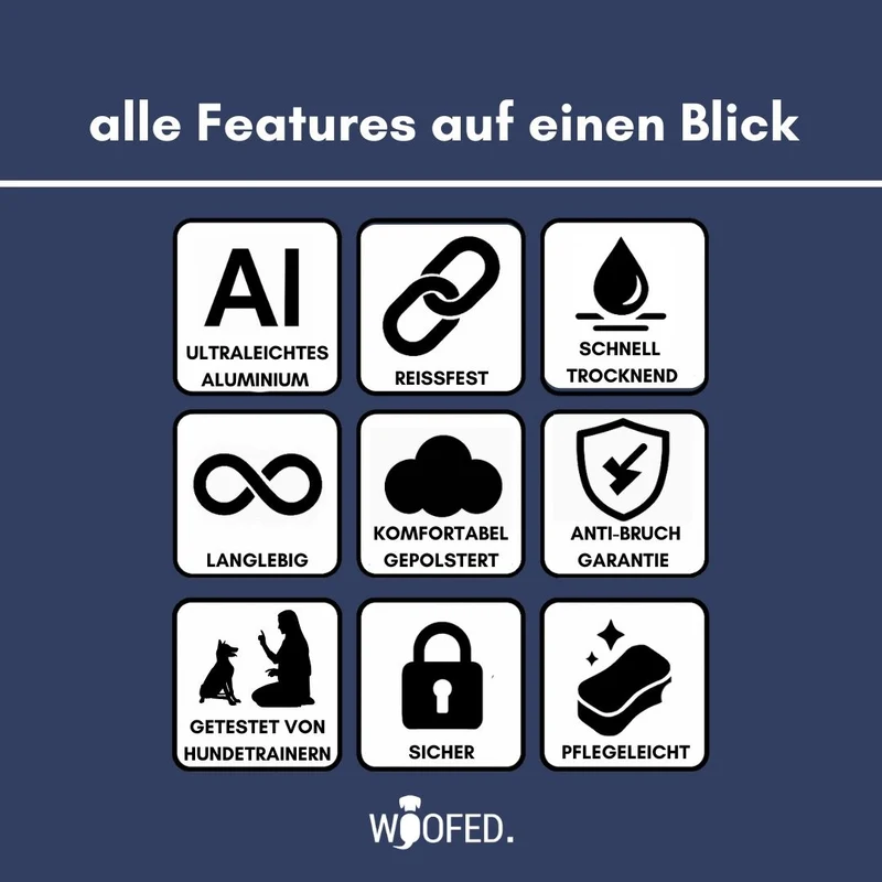 Nylon Tactical Halsband mit Griff Midnight Blue - ultraleicht