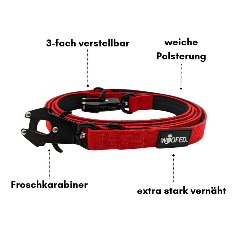 Nylon Tactical Führleine Rosso Red