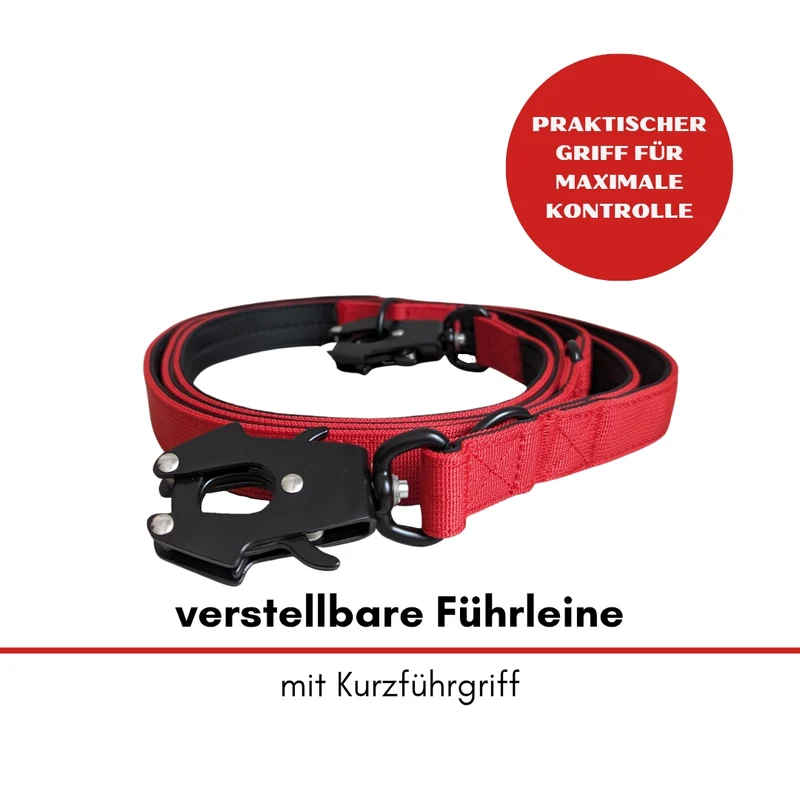 Nylon Tactical Führleine Rosso Red