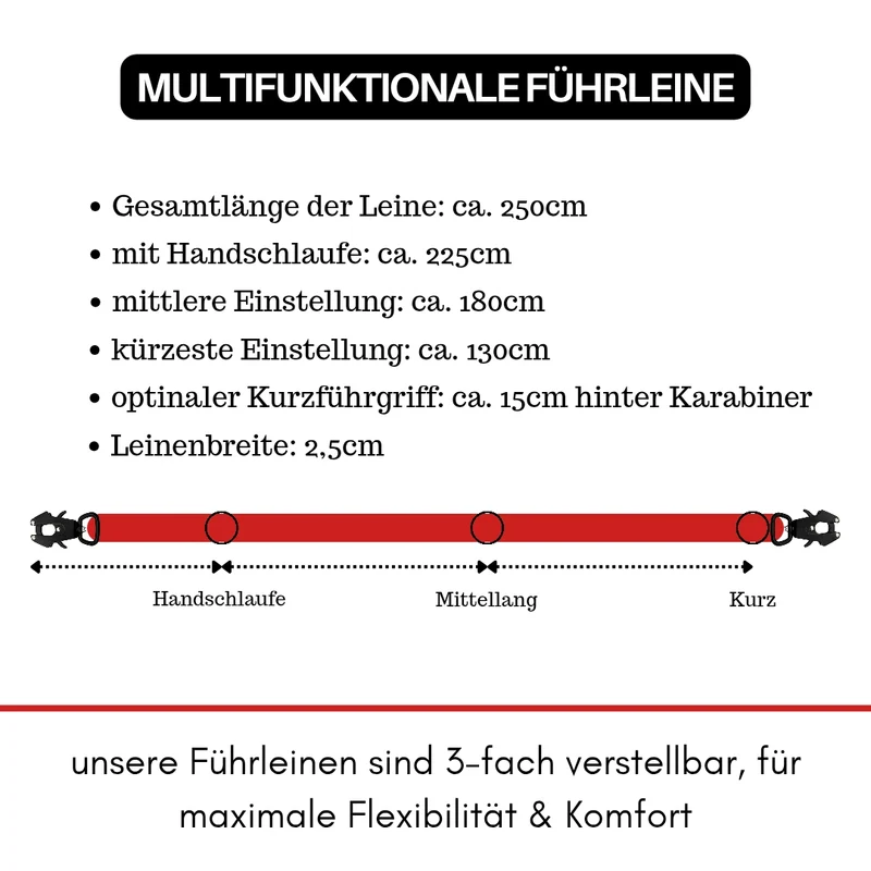 Nylon Tactical Führleine Rosso Red
