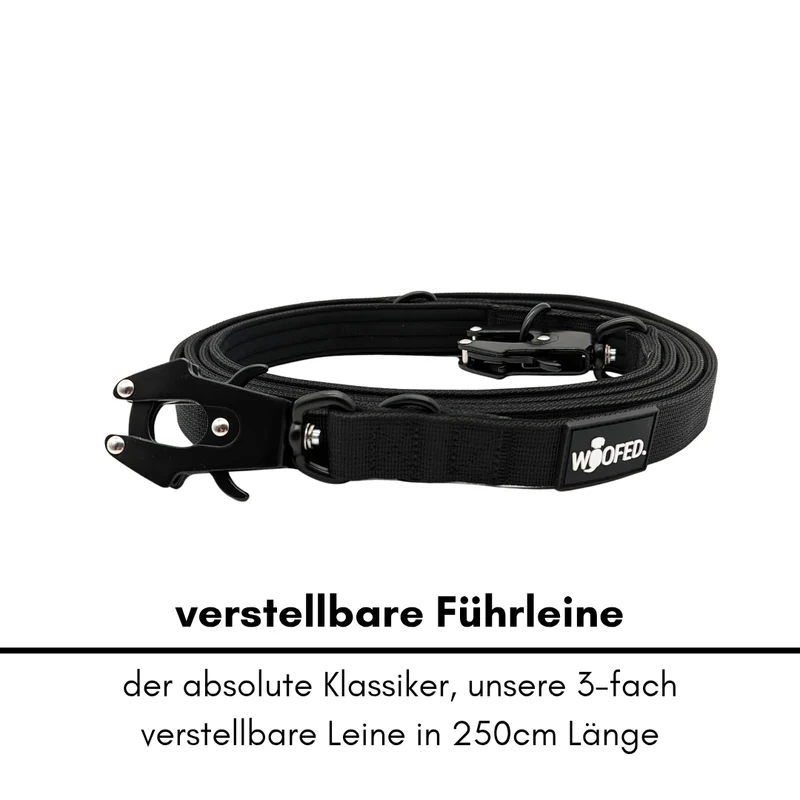 Nylon Tactical Führleine Deep Black
